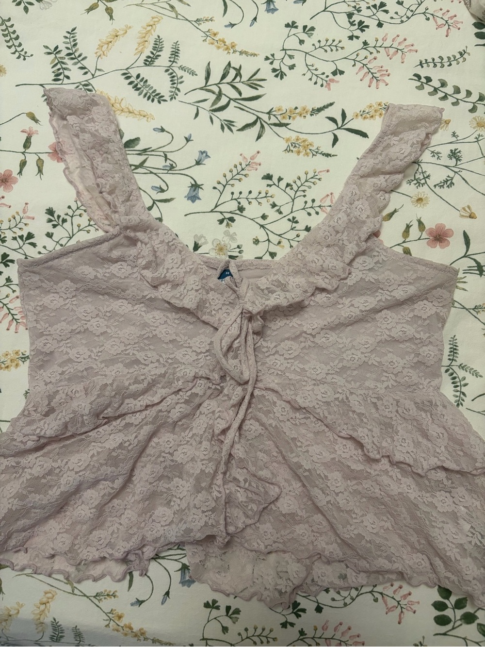 Lace Ruffle Tank Top in Dusty Purple